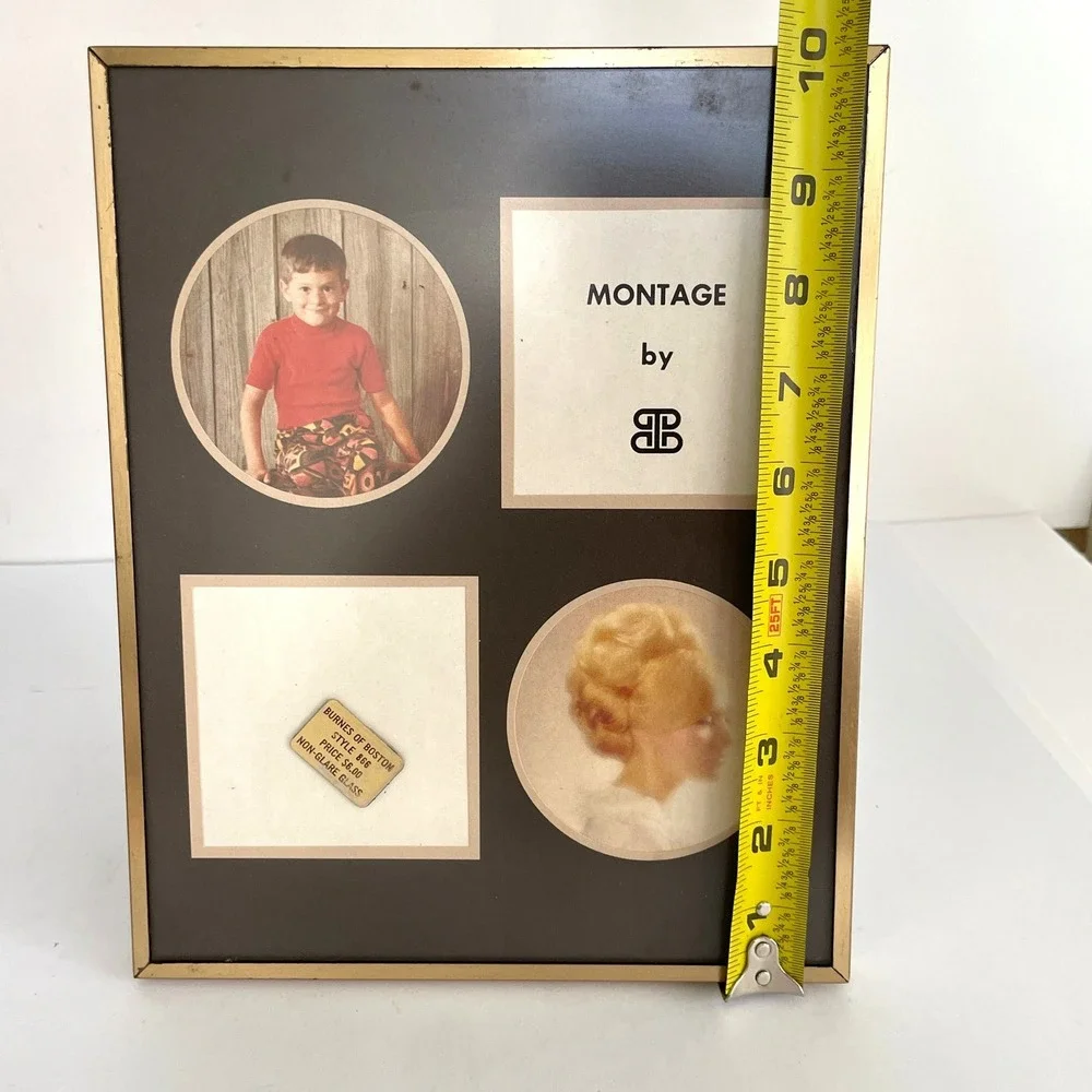 Burnes of Boston Vintage Montage Collage Gold Metal Picture Frame Non-Glare